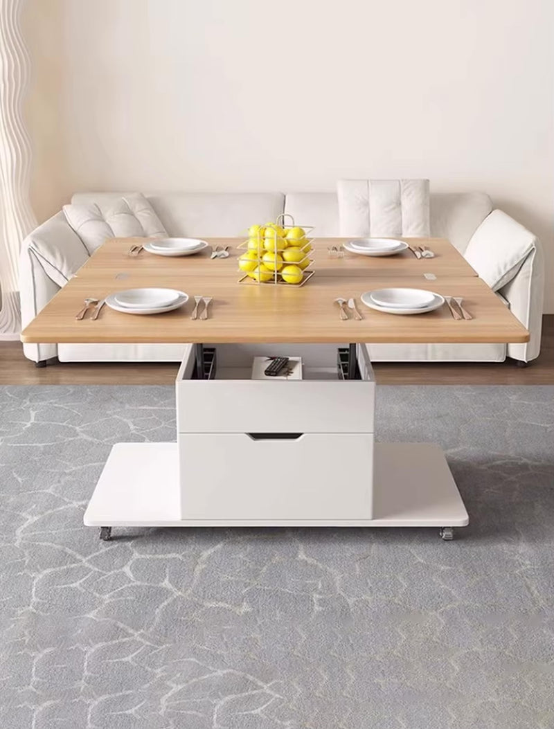 Modern Multi-Functional Convertible Coffee/Dining Table with 4 Stools & Storage