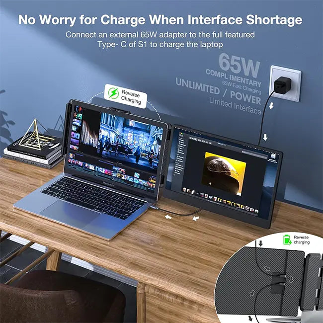 14" FHD 1080P Portable Laptop Screen Extender for Mac/Windows
