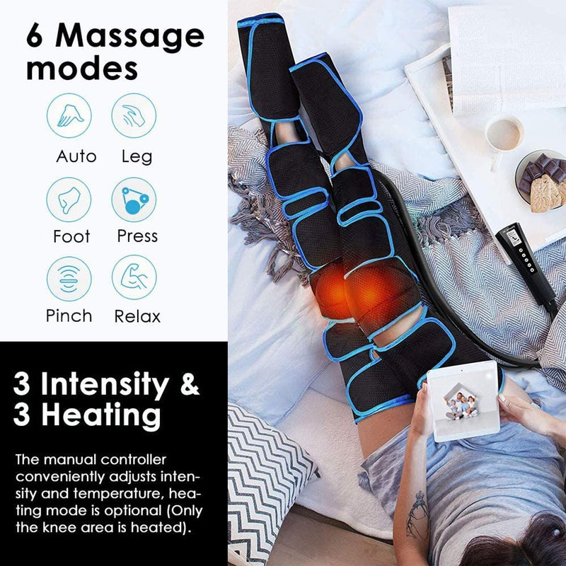 6 Mode & 3 Intensity Air Compression Leg Massager