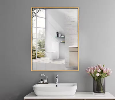 Brushed Aluminium Frame Hanging Mirror