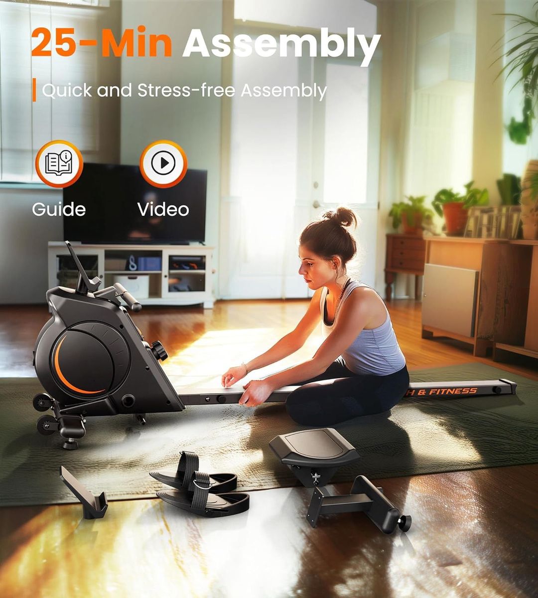 8 Levers Adjustable Aerobics Rowing Machine