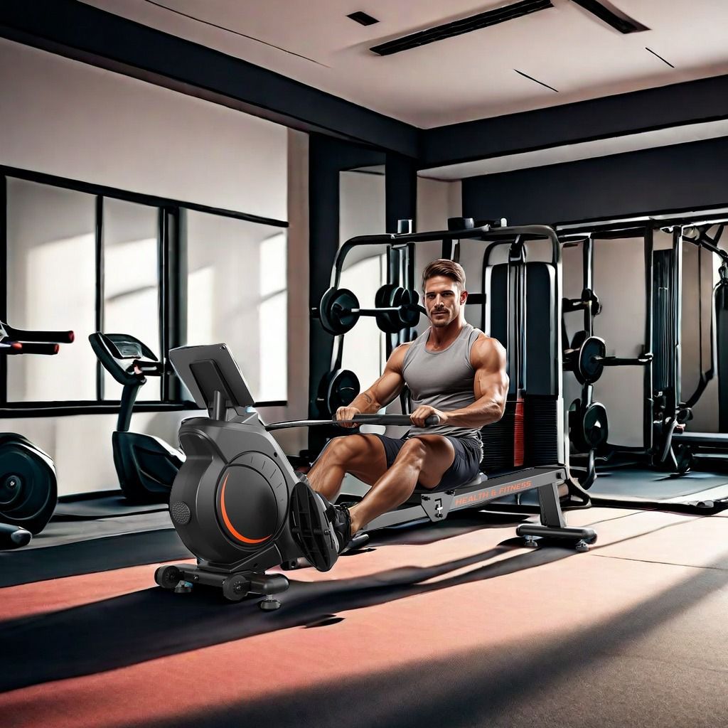 8 Levers Adjustable Aerobics Rowing Machine