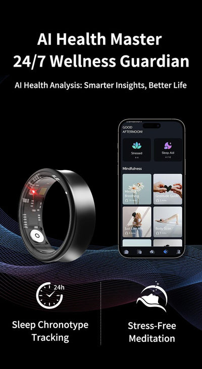 K3 Soul Health Ring - Advanced Ring for Heart Rate, Sleep and Step Tracking