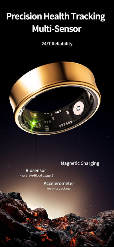 K3 Soul Health Ring - Advanced Ring for Heart Rate, Sleep and Step Tracking
