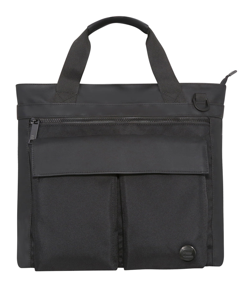 Unisex Nylon Shopper Tote Bag With Padded Laptop Sleeve