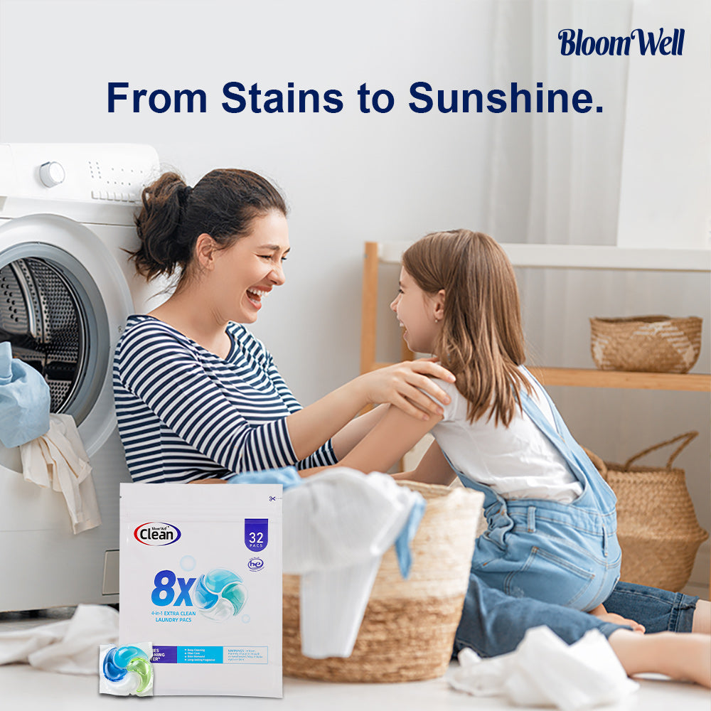 4-in-1 Laundry Detergent Pods – 8X Deep Clean Power (64 Pods)