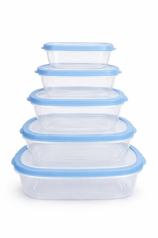 5-Piece Rectangular Nesting Food Storage Containers with Vented Lids