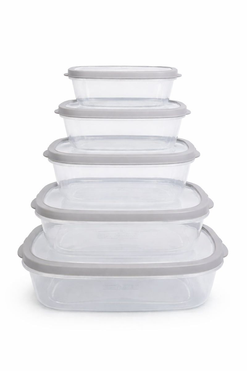 5-Piece Rectangular Nesting Food Storage Containers with Vented Lids