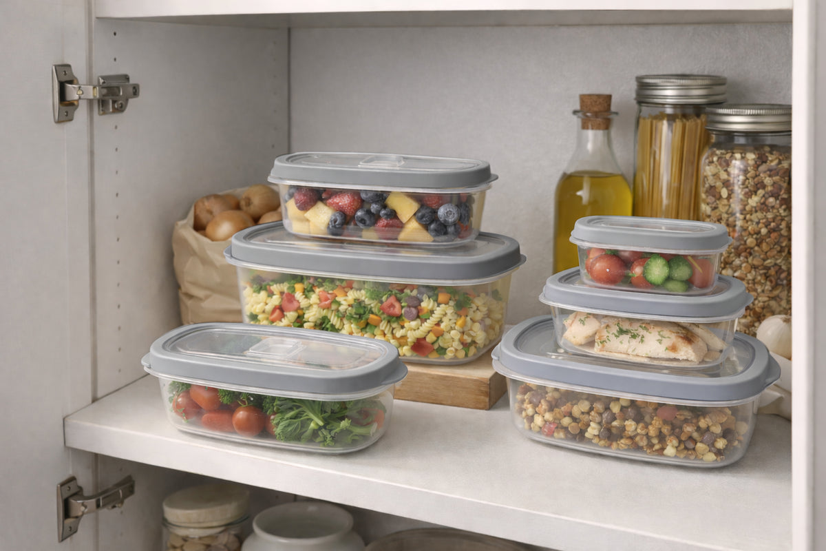 5-Piece Rectangular Nesting Food Storage Containers with Vented Lids