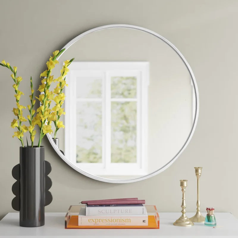 The Gracey Brushed Frame Hanging Mirror Silver