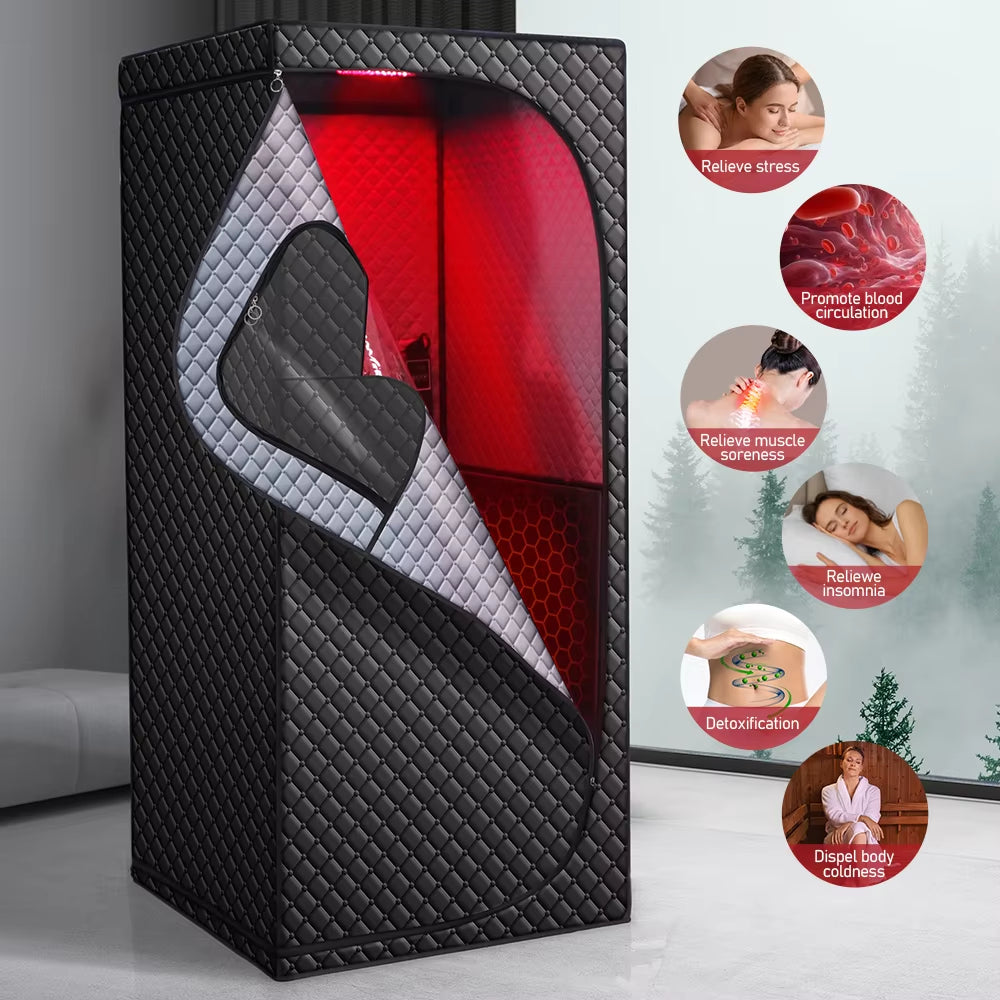 Portable Infrared Full-Body Sauna Tent with Red Light Therapy