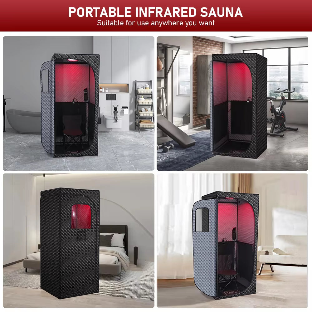 Portable Infrared Full-Body Sauna Tent with Red Light Therapy