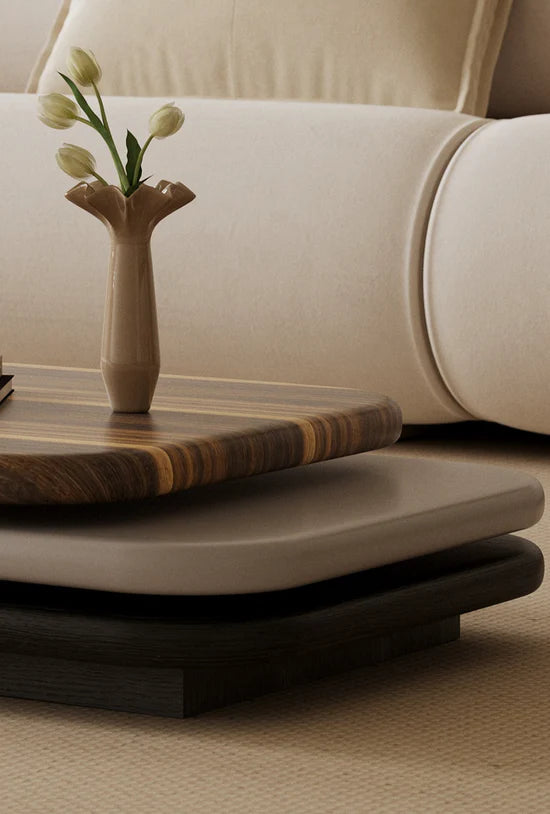 Modern Sculpted 360 Swivel Coffee Table