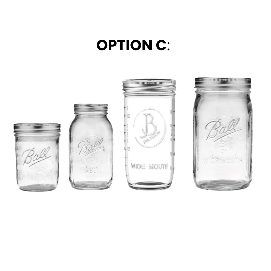4-Pack Mason Jars with Stainless Steel Lids