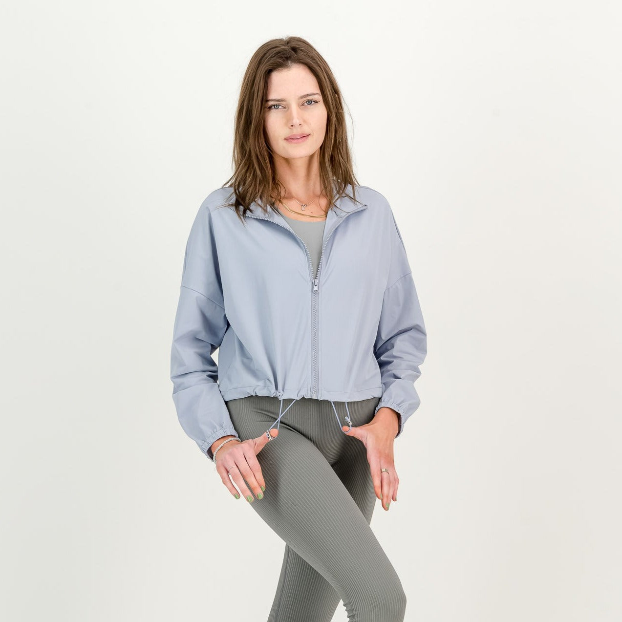 Ladies Super Stretch Cropped Windbreaker Jacket