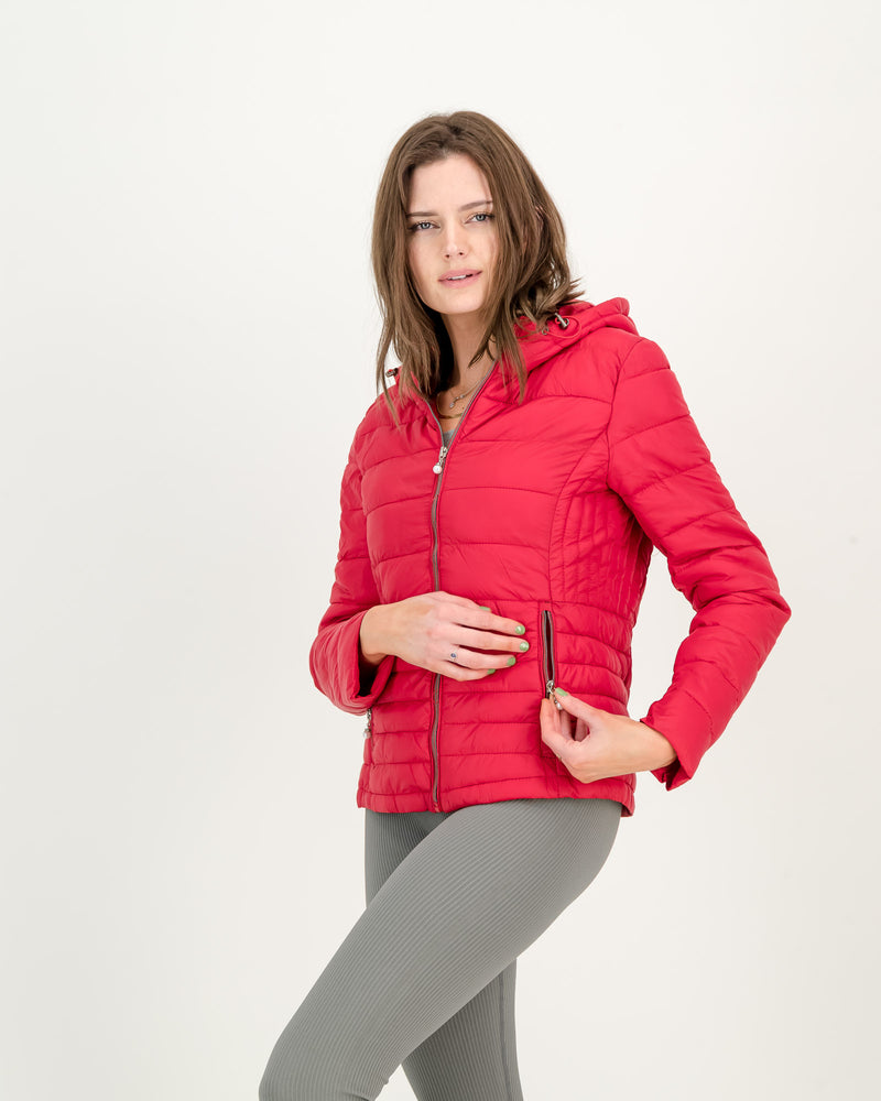 Ladies Ultra- Lite Quilted Puffer with Hood