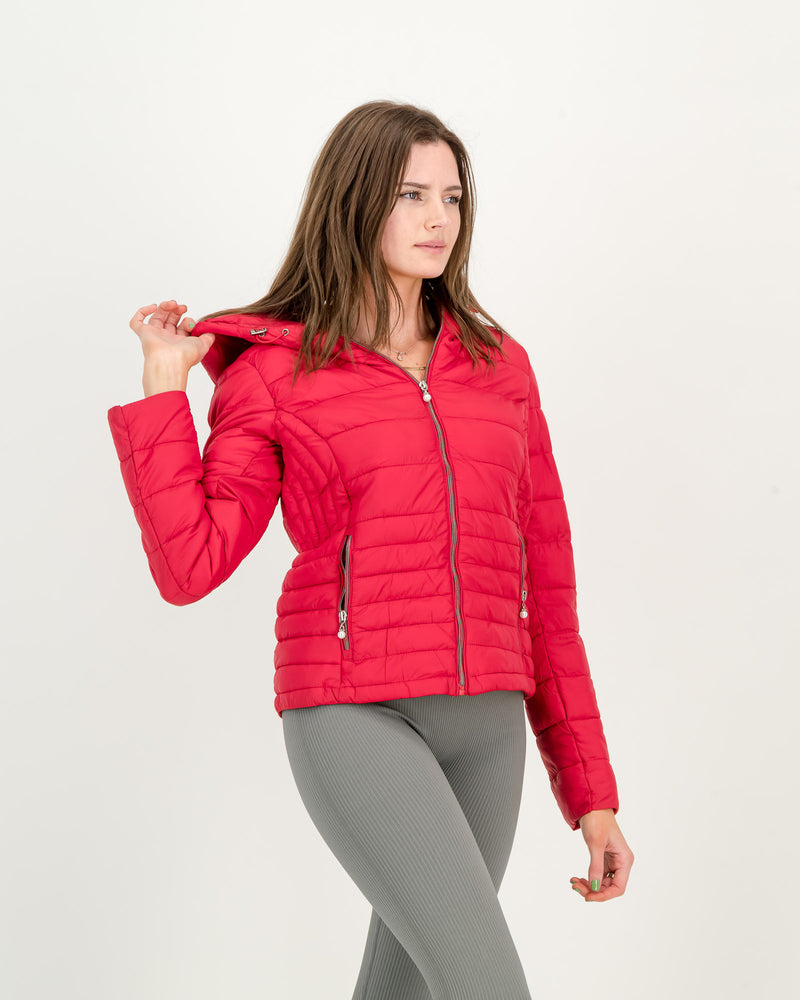 Ladies Ultra- Lite Quilted Puffer with Hood