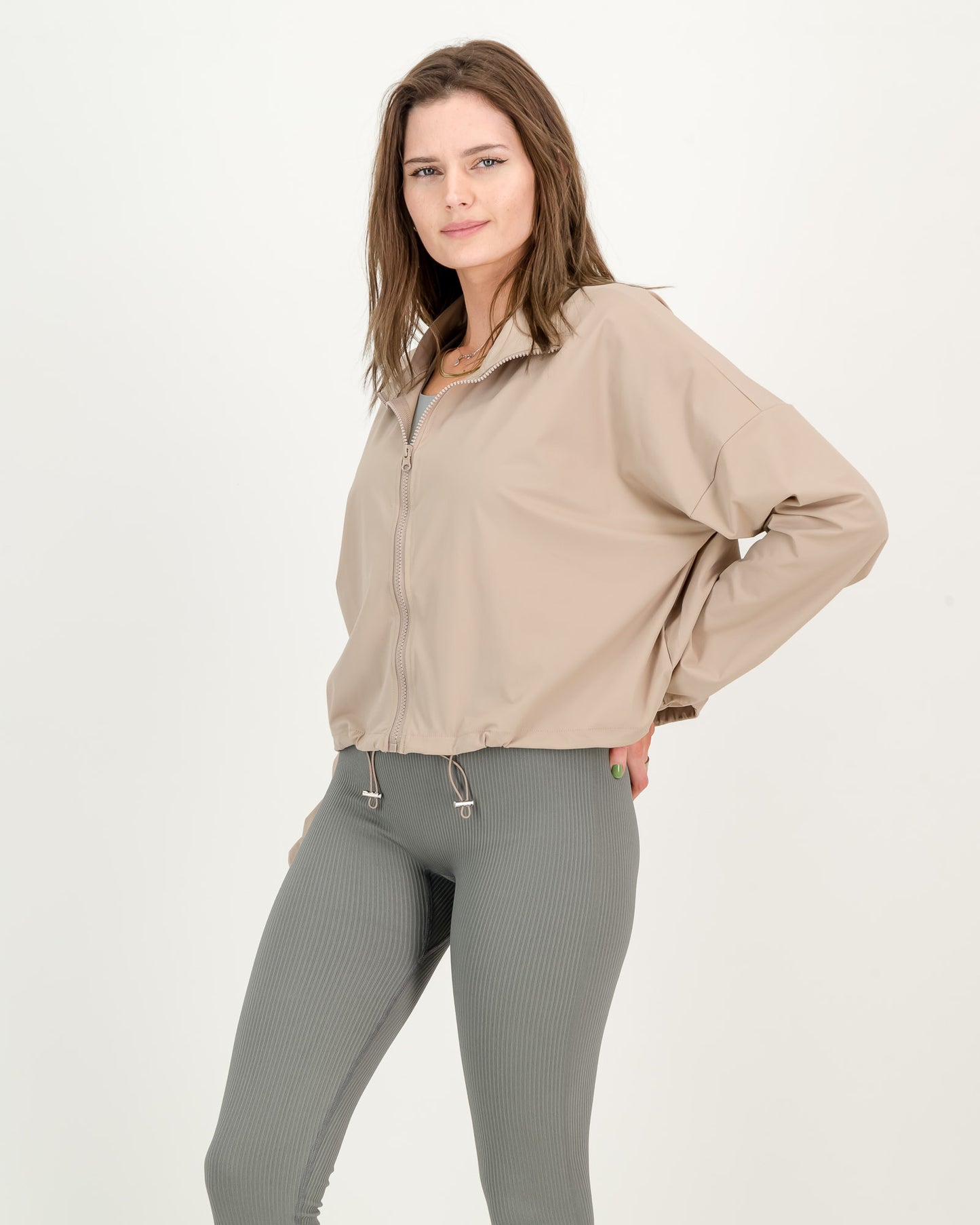 Ladies Super Stretch Cropped Windbreaker Jacket