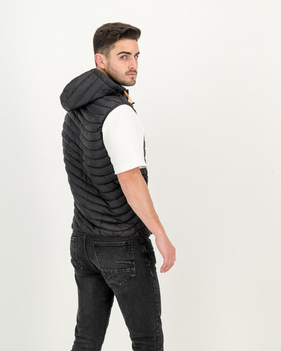 Men's Sleeveless Puffer Jacket with Reflective Zips