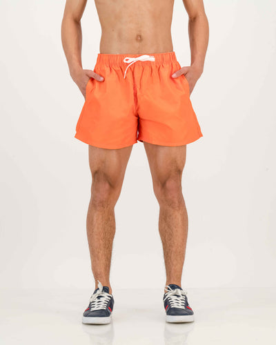 Mens Drawstring Waist Swim Shorts Orange