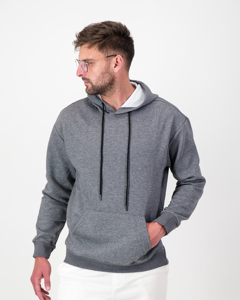 Men’s Fleece Pullover Hoodie- Grey