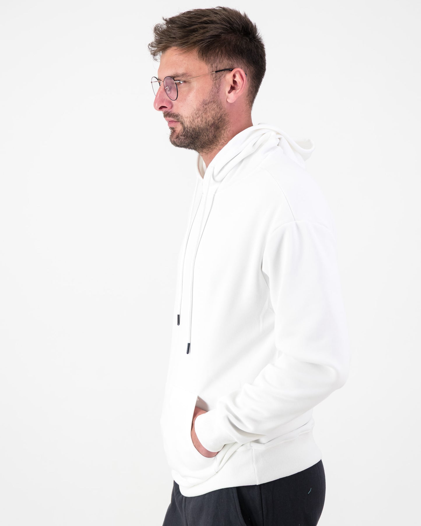 Men’s Fleece Pullover Hoodie- White