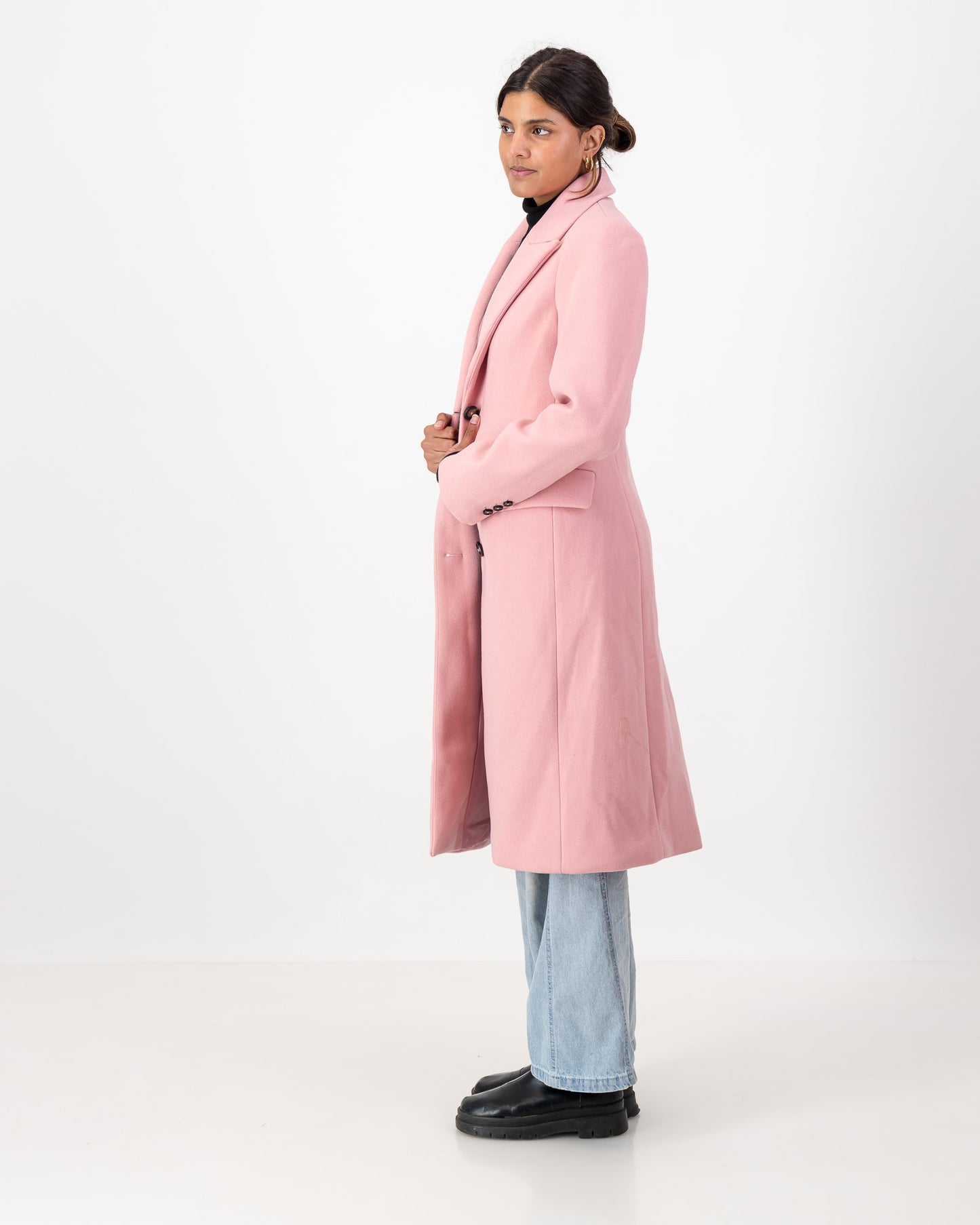 Single Breasted Coatigan in Pink
