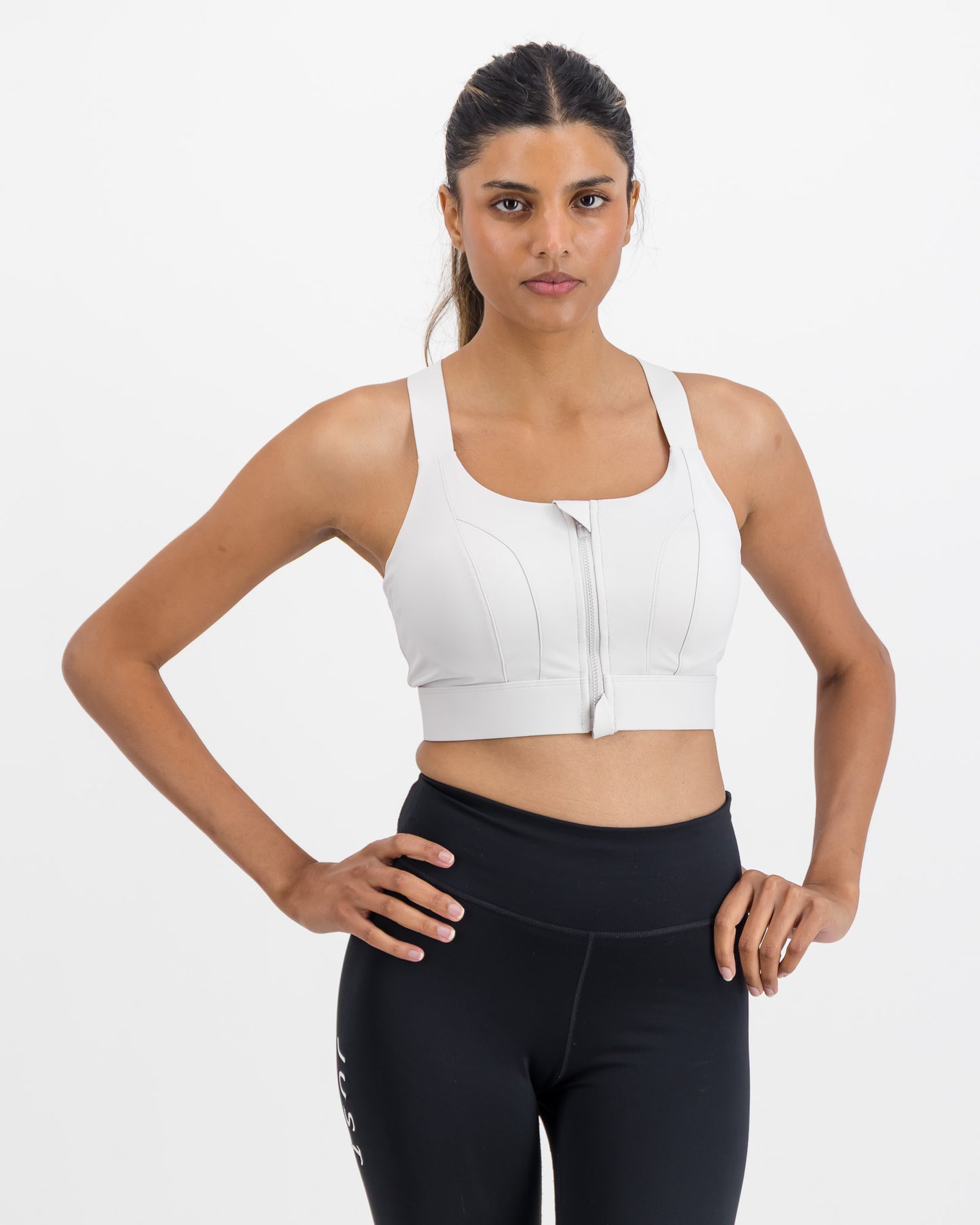 Women’s Front Zip Longline High Impact Sports Bra