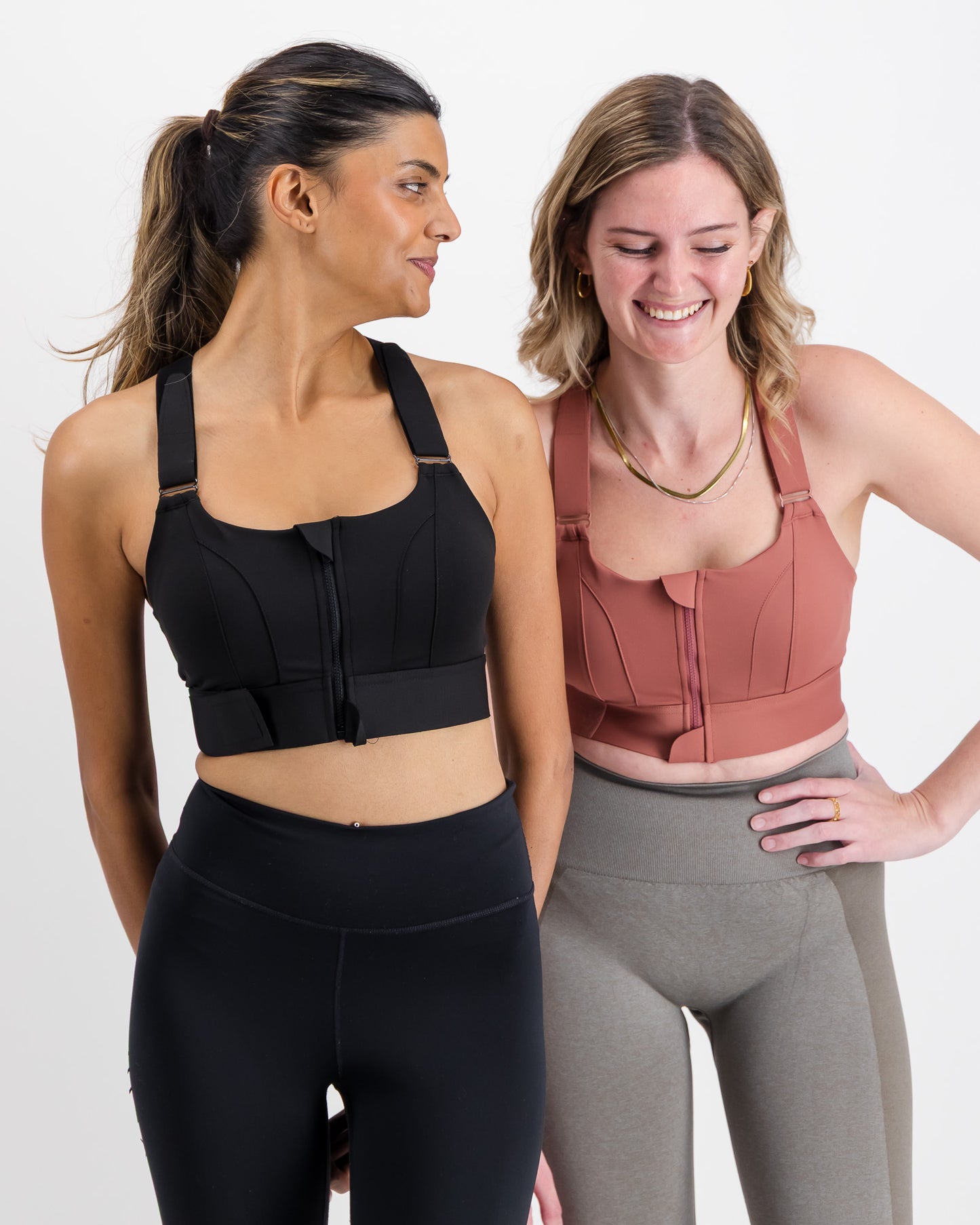 Women’s Sculpting High Impact Sports Bra with Front Zip & Adjustable Compression Fit