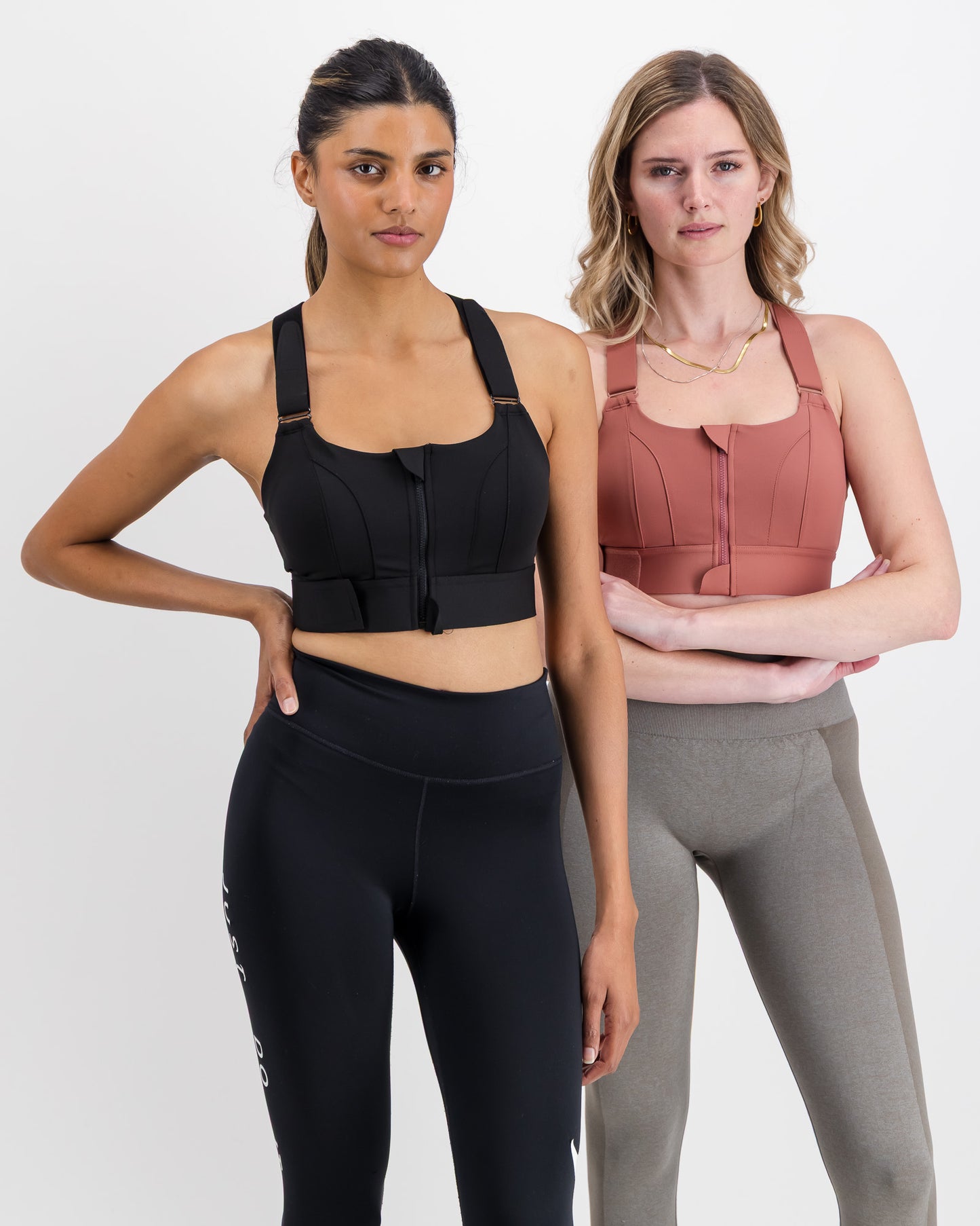 Women’s Sculpting High Impact Sports Bra with Front Zip & Adjustable Compression Fit