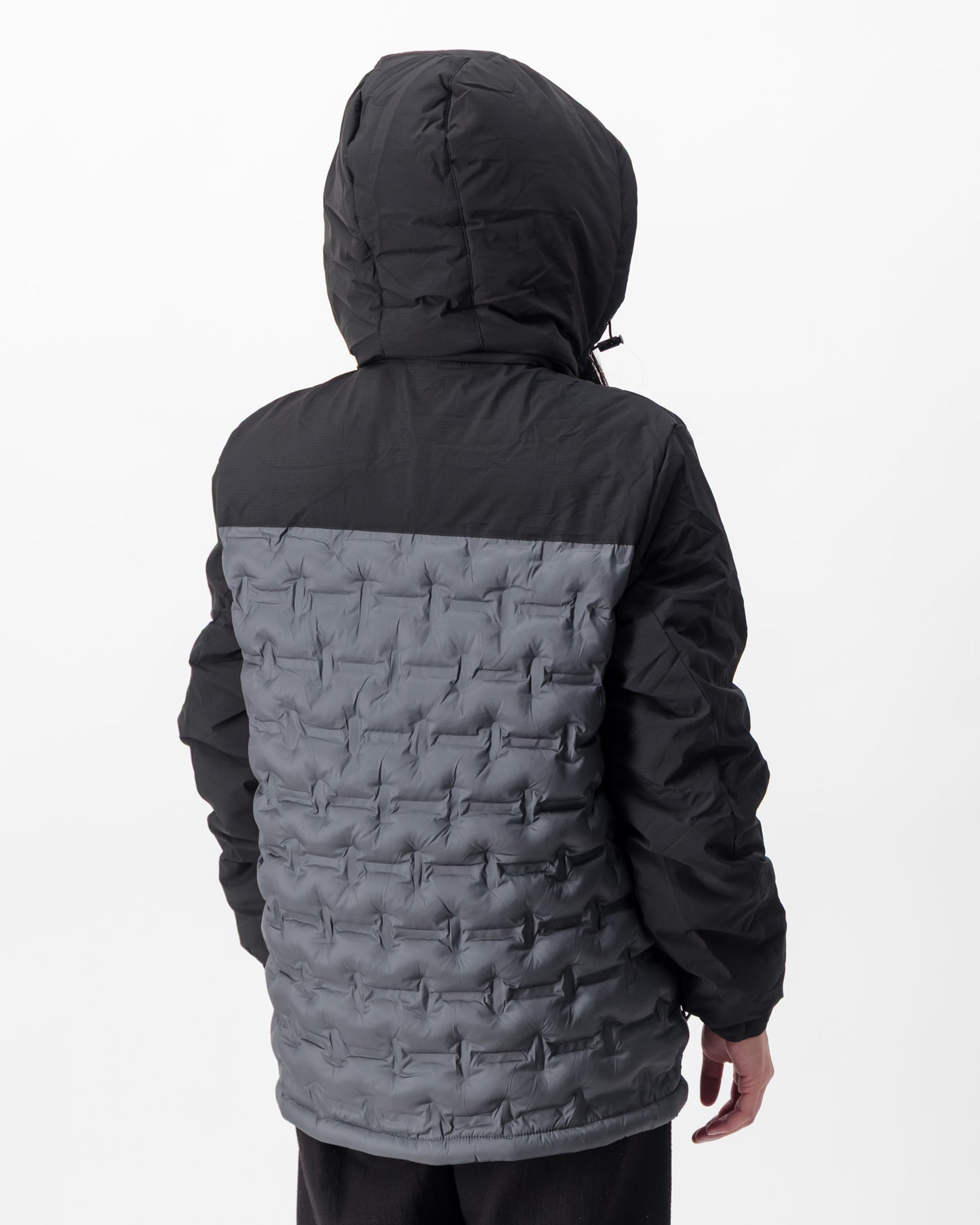 Color Block Thermally Lined Hooded Puffer Jacket