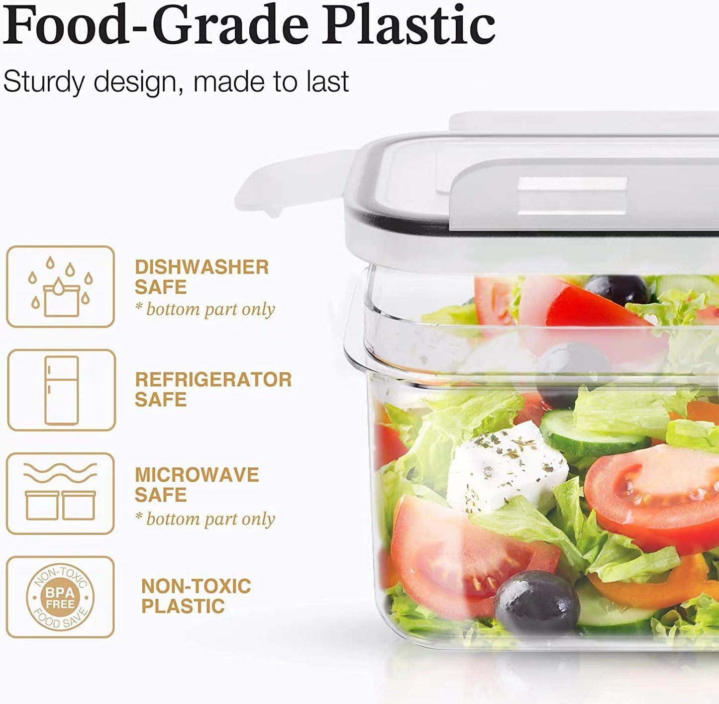 Storage Container with Measuring Cups and Labels