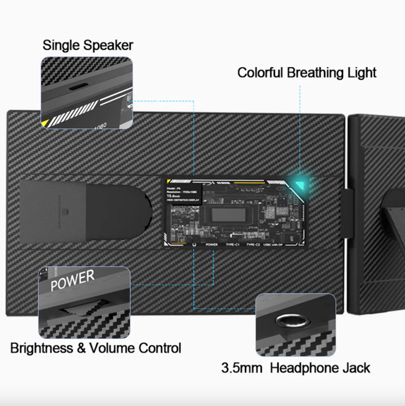 15.6” Portable FHD 1080P Dual Laptop Screen Extender