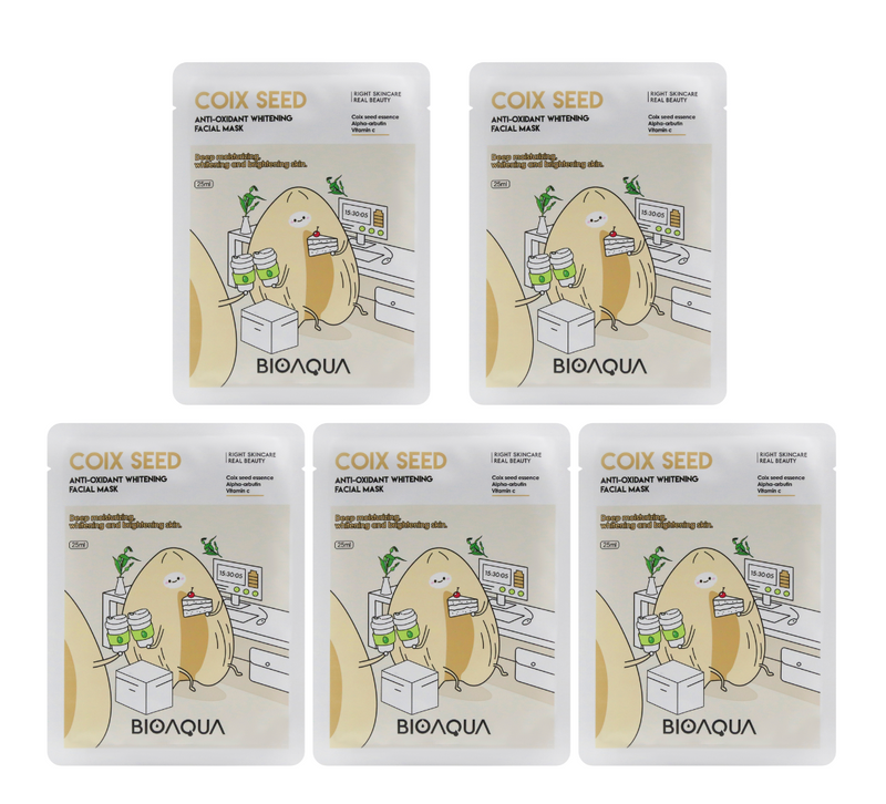 Coix Seed Anti-Oxidant Whitening Facial Mask – Set of 5