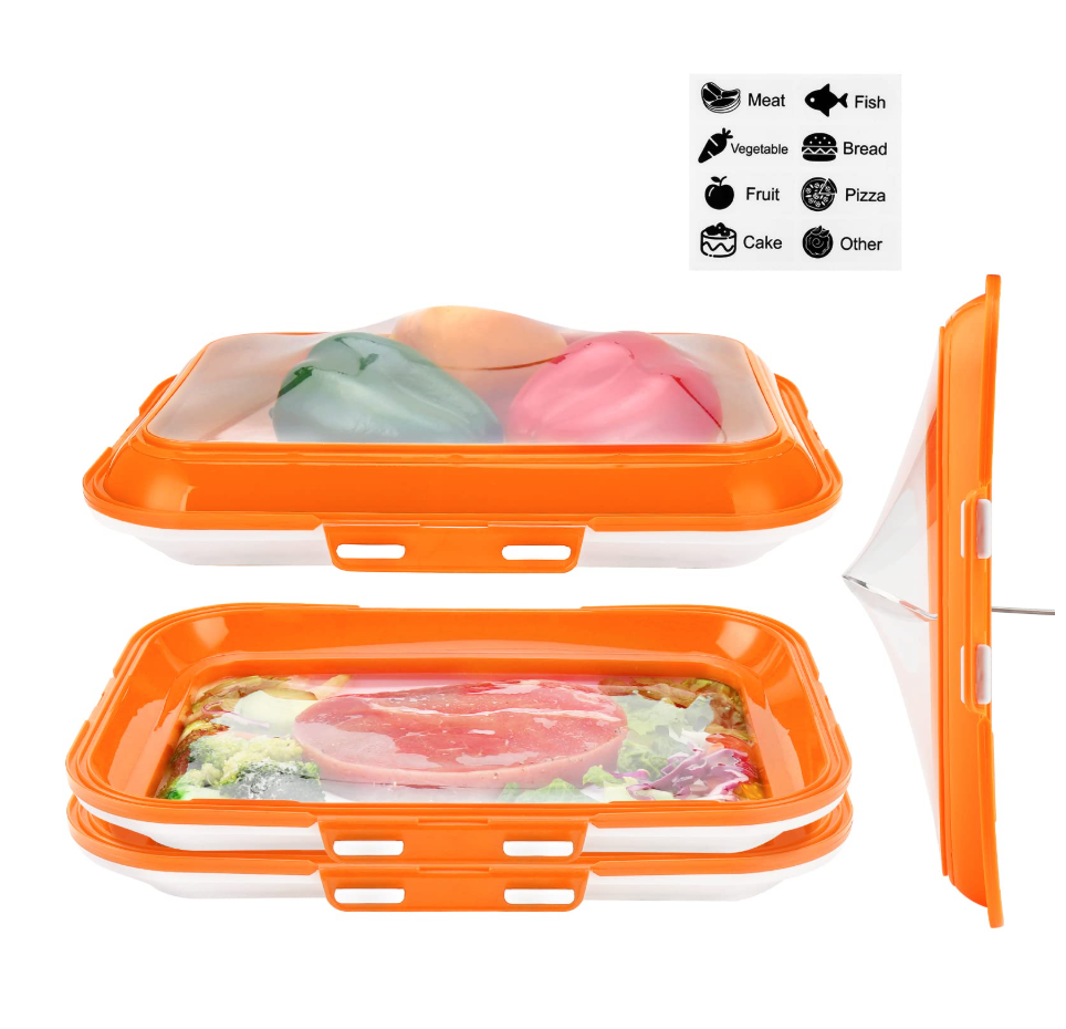 Reusable Leak-Proof Rectangular Vacuum Food Preservation Tray Set  - Pack of 3