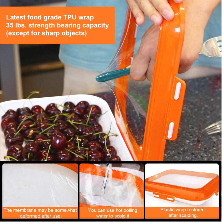 Reusable Leak-Proof Rectangular Vacuum Food Preservation Tray Set  - Pack of 3