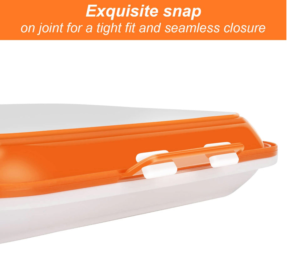Reusable Leak-Proof Rectangular Vacuum Food Preservation Tray Set  - Pack of 3