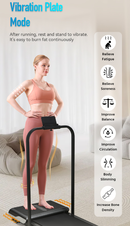 2 in 1 Home Electric Treadmill and Vibration Walking Pad
