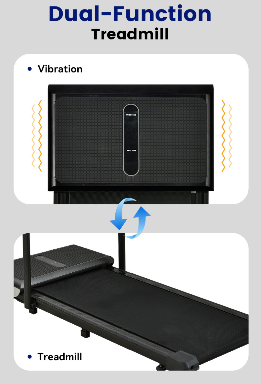 2 in 1 Home Electric Treadmill and Vibration Walking Pad