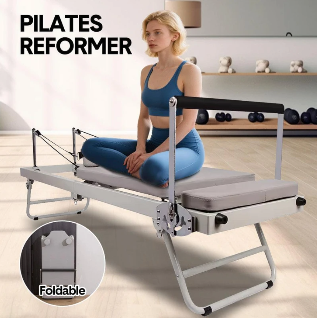Foldable Pilates Reformer Machine - Portable Home Fitness & Yoga Equipment