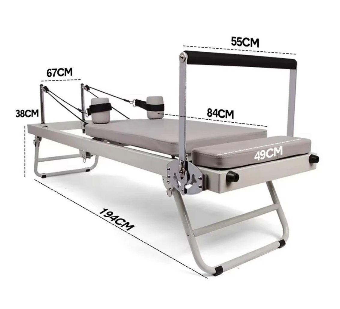 Foldable Pilates Reformer Machine - Portable Home Fitness & Yoga Equipment