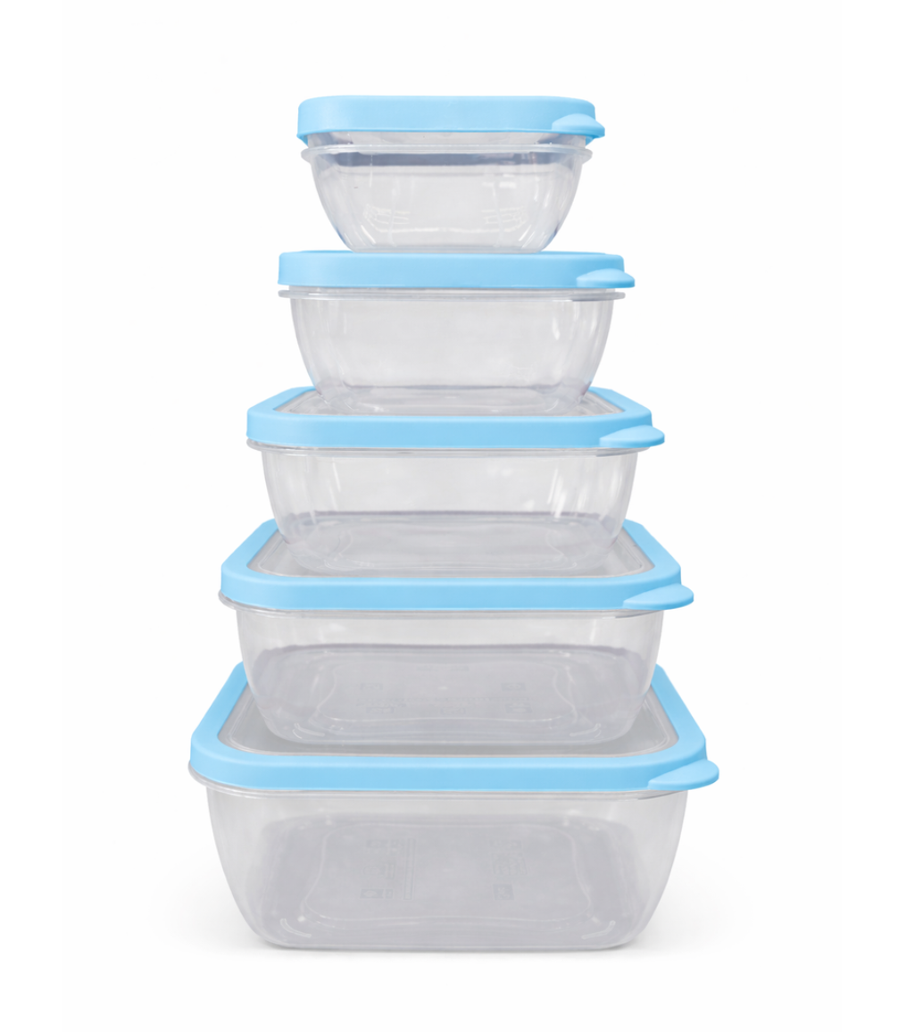 5-Piece Nesting Food Storage Container Set with Vented Lids