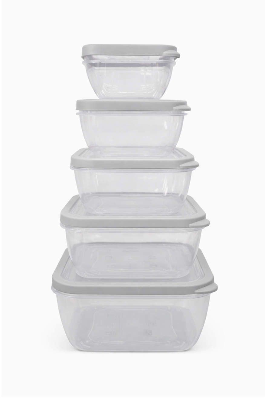 5-Piece Nesting Food Storage Container Set with Vented Lids