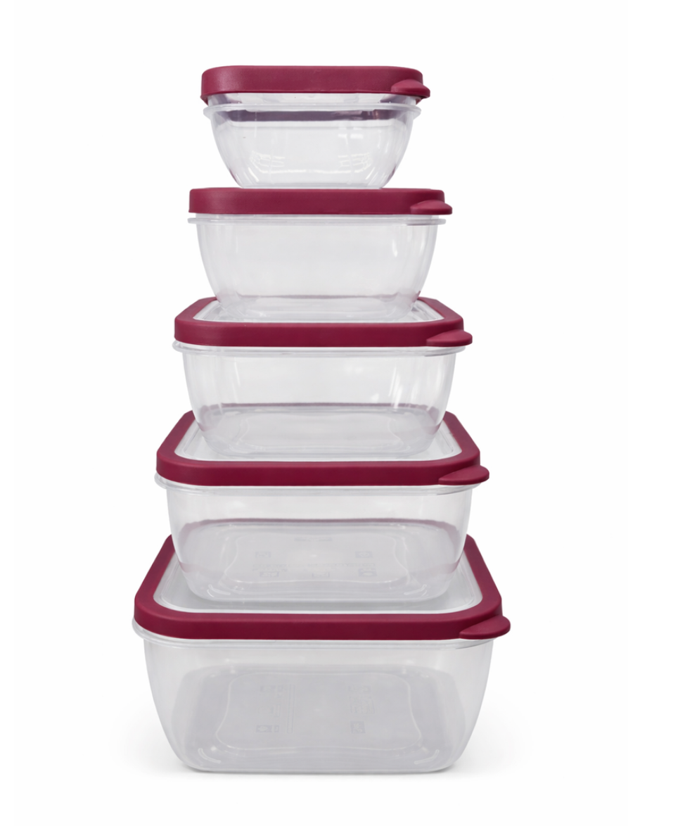 5-Piece Nesting Food Storage Container Set with Vented Lids