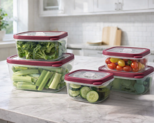 5-Piece Nesting Food Storage Container Set with Vented Lids
