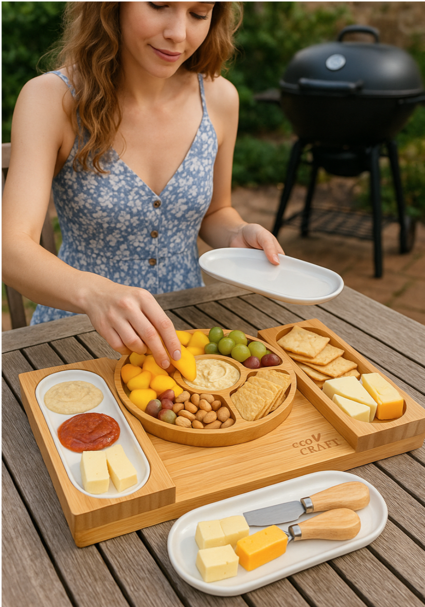 Eco Craft Luxury Bamboo Charcuterie Platter & Serving Tray