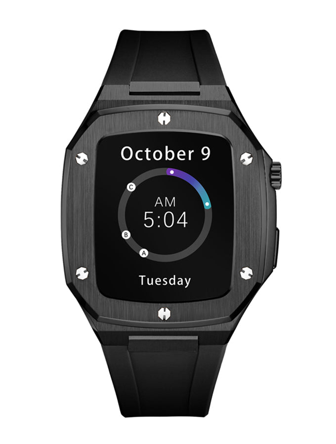Iconic Luxury Black Silicon Apple Watchband (44mm)