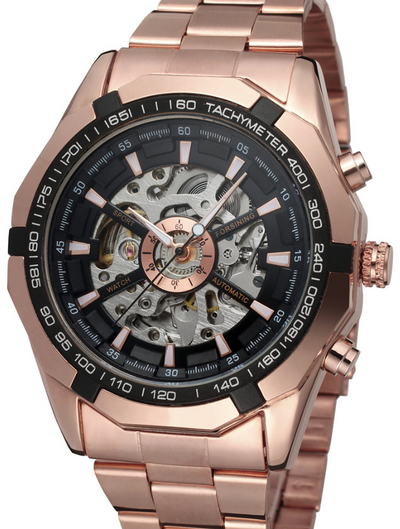 Gianni  Automatic Stainless Steel Mens Watch - Rose Gold