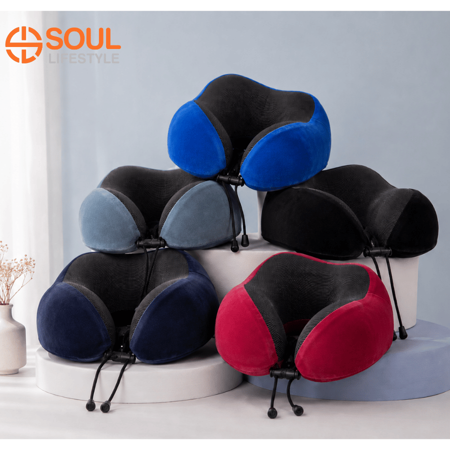 Ergonomic Memory Foam Travel Neck Pillow