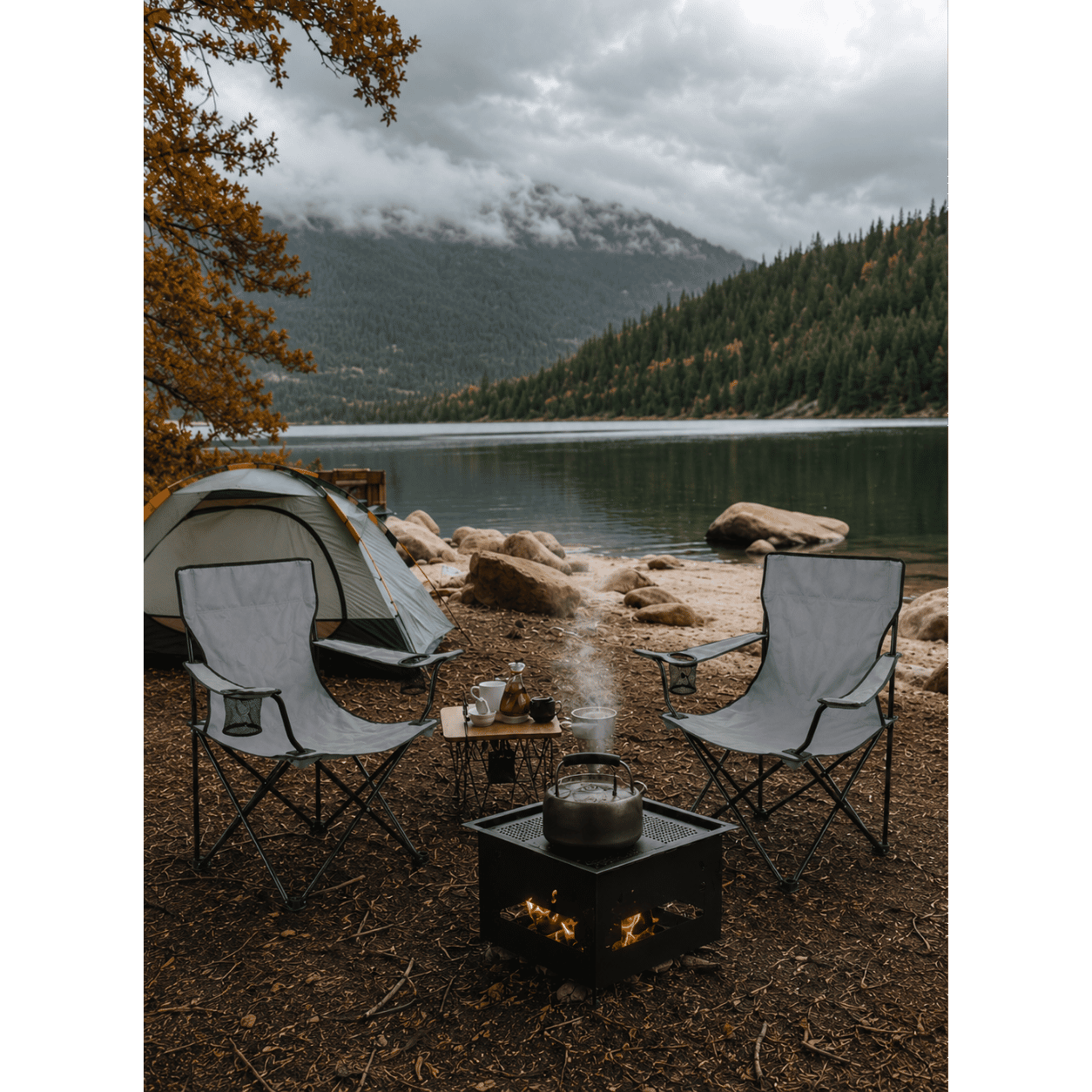 Portable Waterproof Folding Camping Chair with Cup Holder
